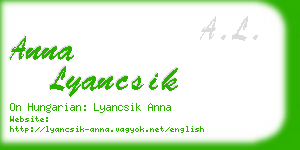 anna lyancsik business card
